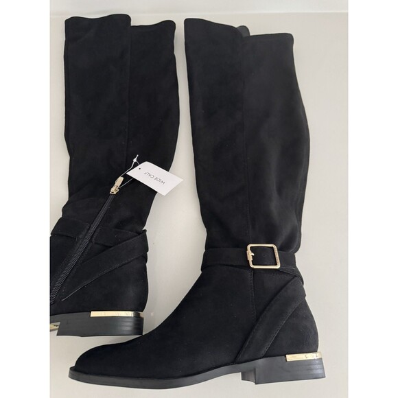Nine West Andone Over The Knee Boots Womens Sz 8 M Black Faux suede Wide Calf - Picture 5 of 16